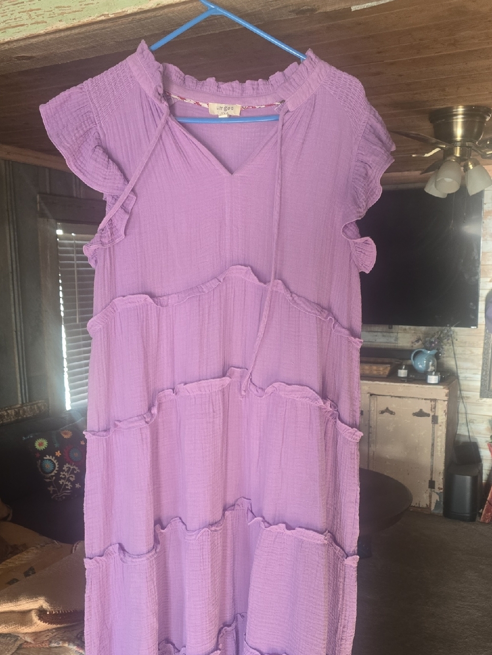 Flowy Umgee Lavender Tiered Midi Dress
